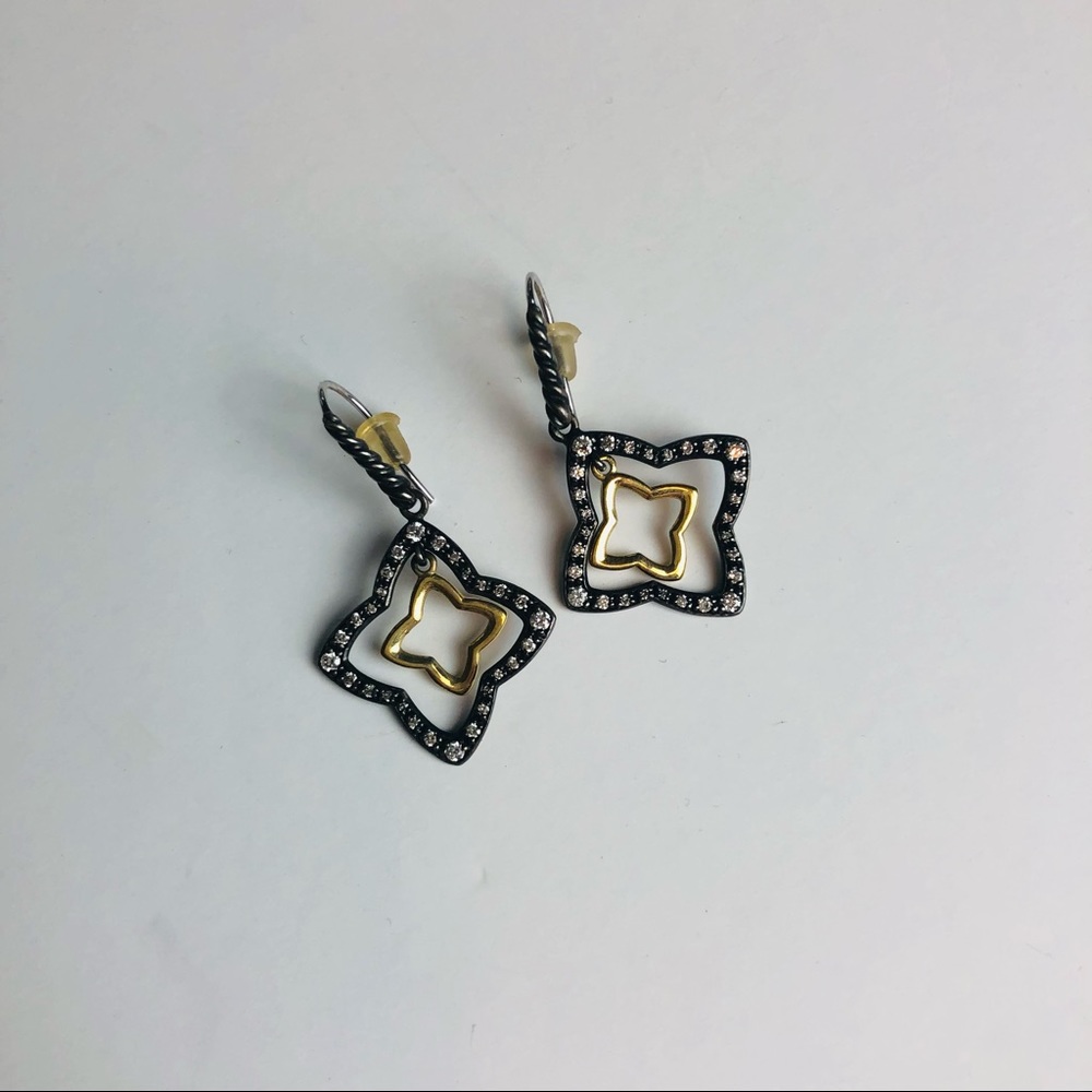 David Yurman Diamond Quatrefoil Drop Earrings